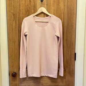 Athleta Pink Ribbed Longsleeve Women’s Size XL